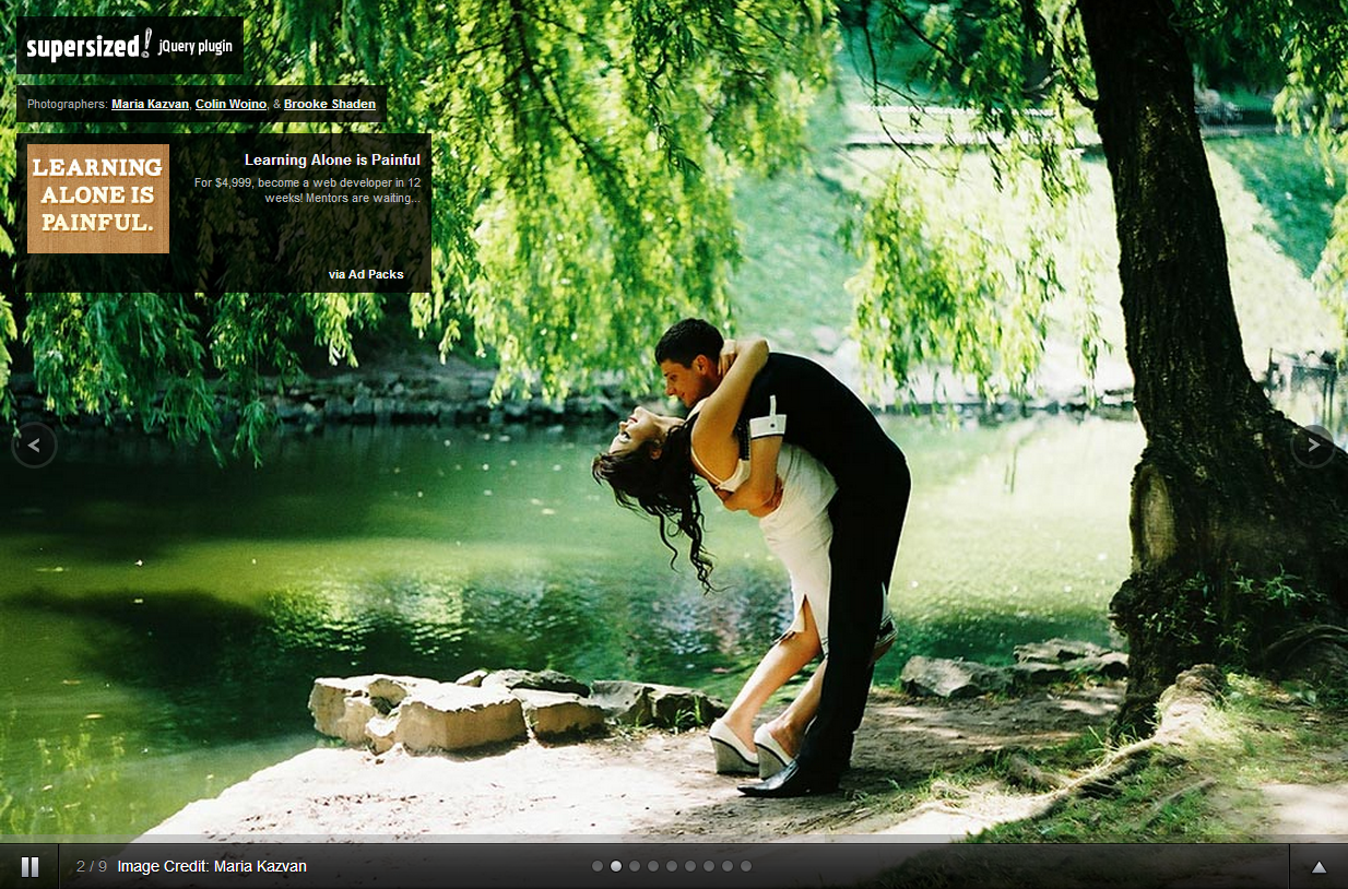  Supersized - Фоновое слайдшоу jQuery Plugin